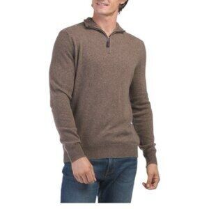 Isaac Mizrahi 100% 2-ply Cashmere Quarter Zip Sweater Size Large